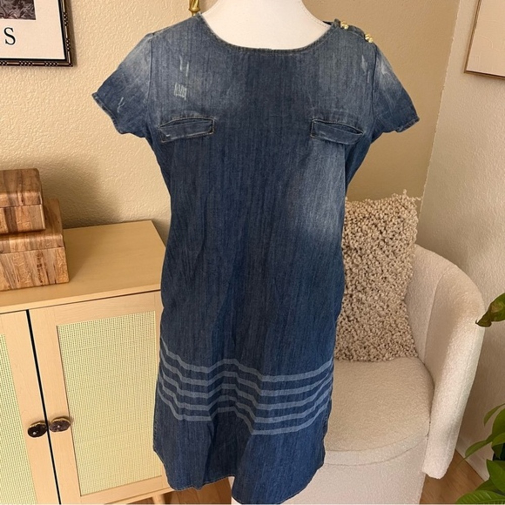 DSQUARED2 Denim Distressed‎ Mini Y2K Dress Size 40 Small